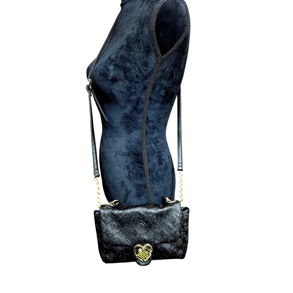 Juicy Couture Black Leather Crossbody/Hand Bag #108833